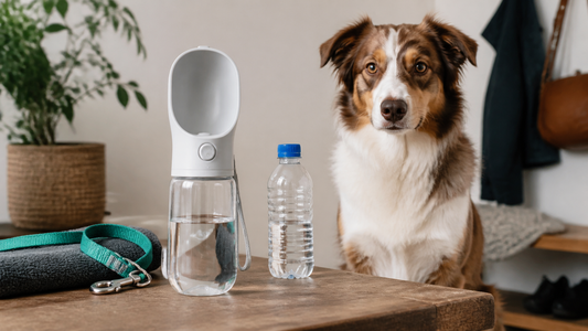 Comparaison de bouteilles d’eau pour chien avant une promenade