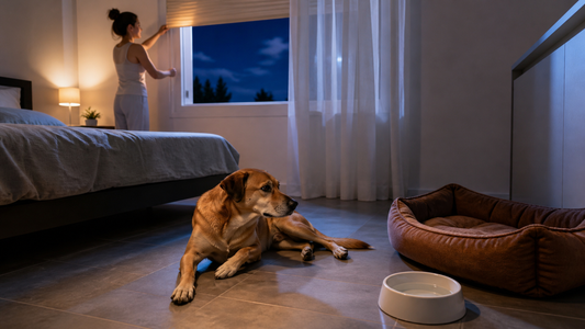 Chien éveillé sur un sol frais pendant une nuit chaude