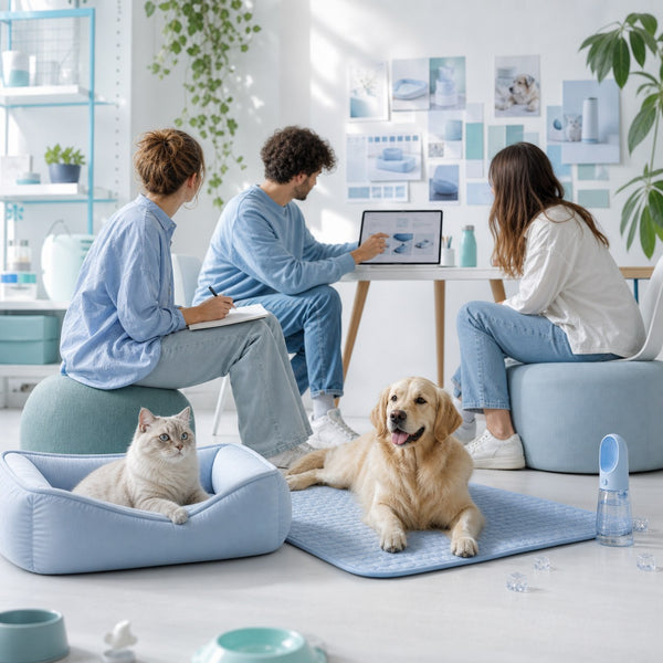 Coulisses de la marque Patte Fraîche avec chien et chat