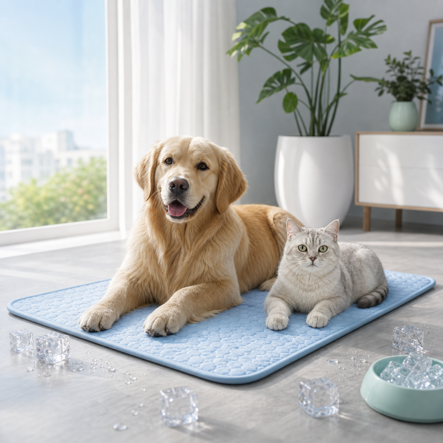 Chien et chat au frais dans un intérieur lumineux Patte Fraîche