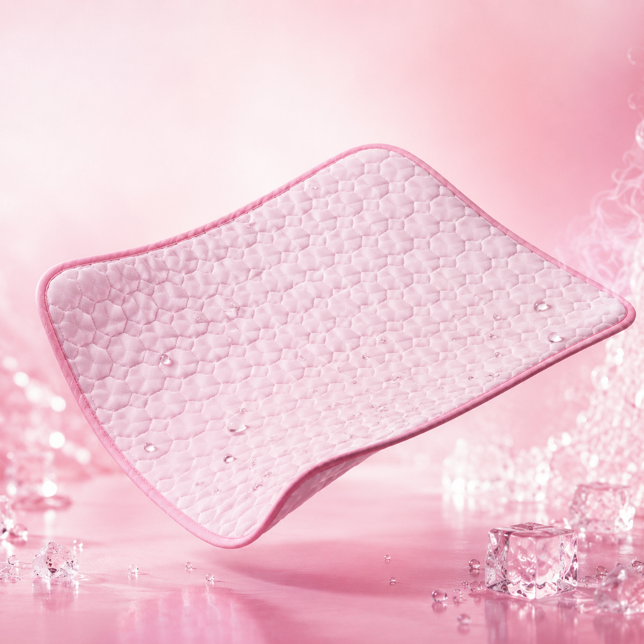 Tapis rafraîchissant Patte Fraîche rose sur glace